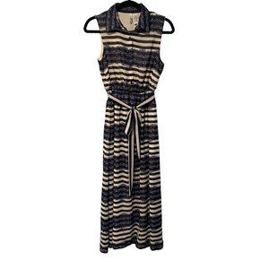 Sami Jo size Small blue and white striped sleeveless maxi dress sun dress